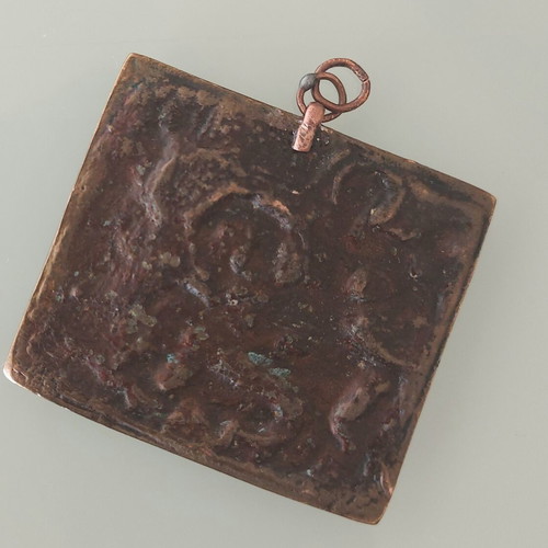 Antique 19th Century Mount Athos Monastic Bronze Saint George Pendant Amulet used