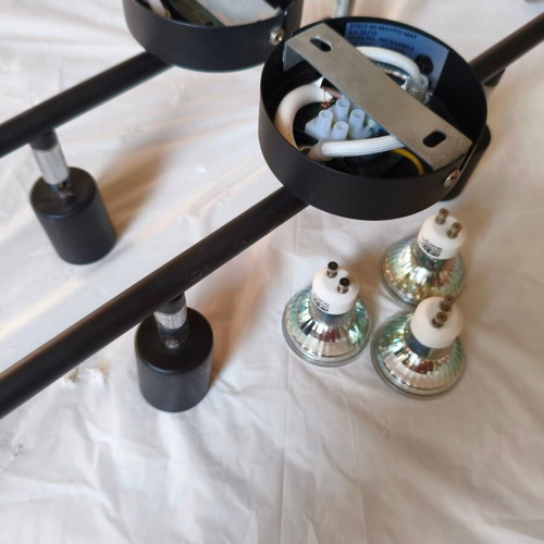 Ceiling light set 2x4 GU10 spot black used, 8 lighting points
