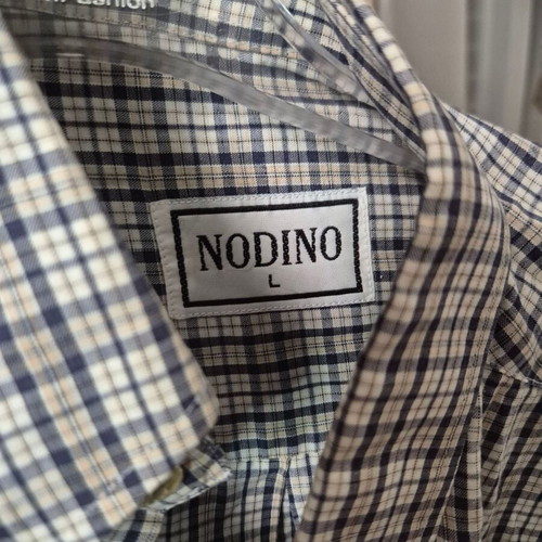 Nodino men's shirt size L like new, gray and white
