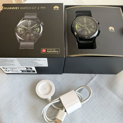 Huawei Watch GT3 smartwatch with charger and strap