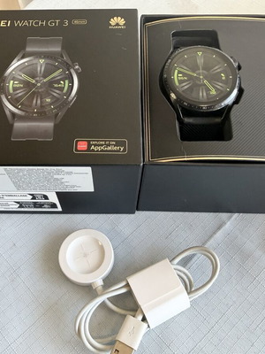 Huawei Watch GT3 smartwatch with charger and strap