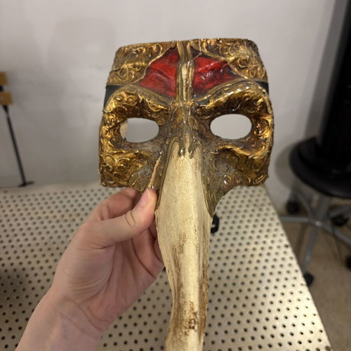 Plague Doctor Mask handmade vintage, used from Venice carnival