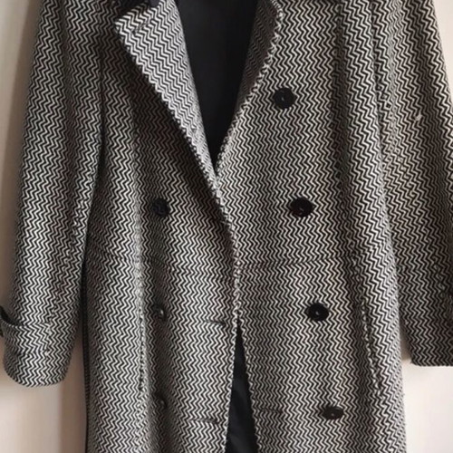 Lucifair women's coat used, 50% wool, black-white, XXL 44 16