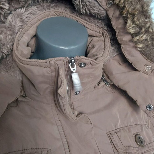 Cecil warm parka coat used, beige, large size