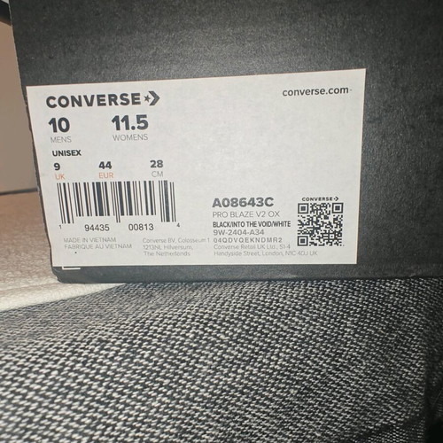 Converse Pro Blaze V2 men's sneakers new, black-white, size 44