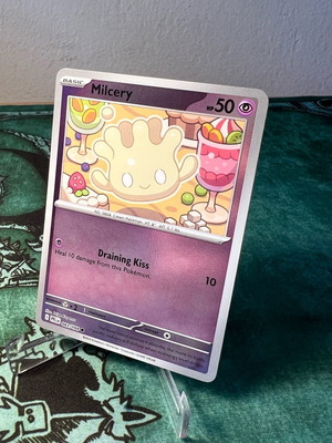 Milcery reverse holo Pokémon card used