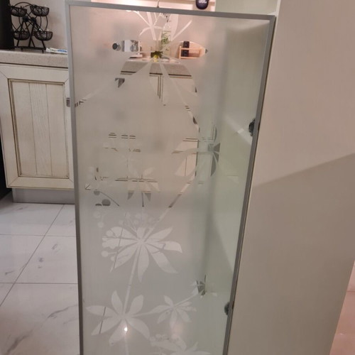 IKEA OXBERG Bookcase white like new, 80x28x202 cm, 6 shelves, 2 glass doors