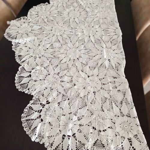 Handmade Crochet Round Tablecloth 176 cm Diameter 100% Cotton New