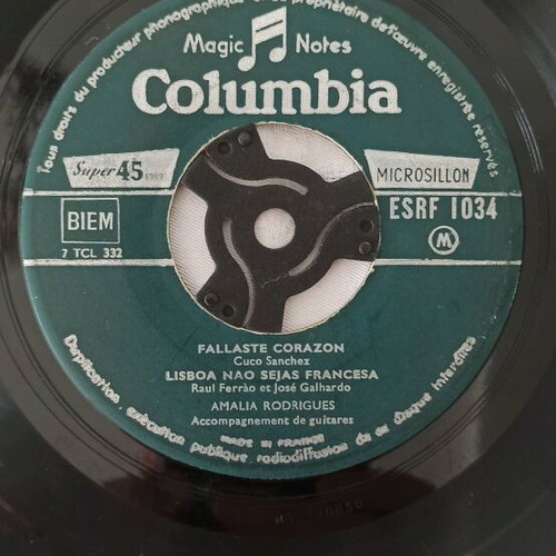 Amália Rodrigues Columbia Magic Notes Super 45 record used