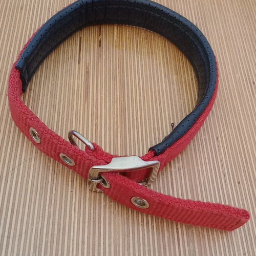 Dog and rabbit collars like new, set of 3 red straps