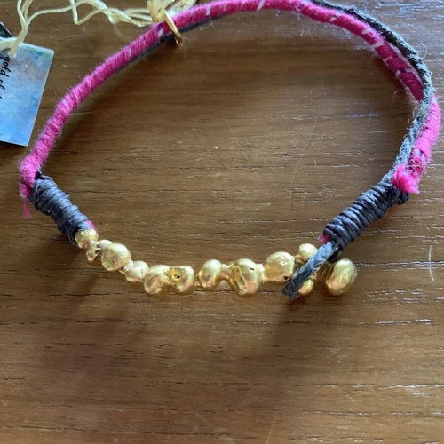 Aleema Handmade Bracelet with 24K Gold-Plated Bronze New