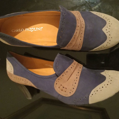 Carlo Pazolini shoes pumps size 39, regular fit, blue multicolor, new, genuine leather