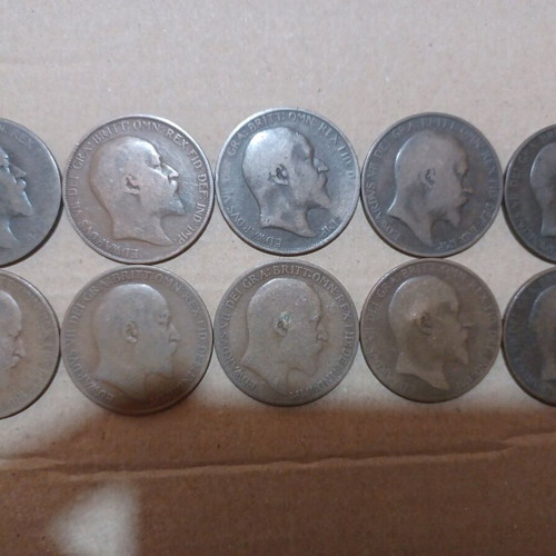 English One Penny Edward VII coins used, various dates 1902–1910