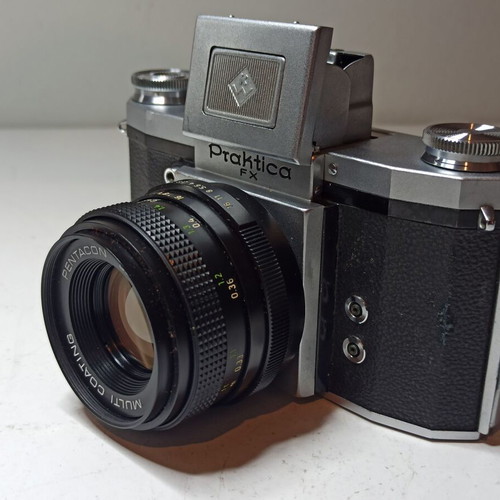 Vintage Film Camera Practica FX used without lens with TLR-style viewfinder