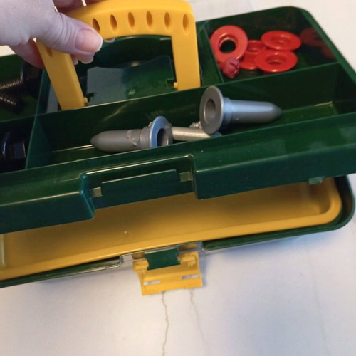 Tool box toy used with accessories