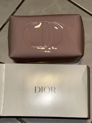 Dior make up bag, dusty pink with embossed logo