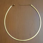 Yellow gold steel choker necklace new with adjustable length