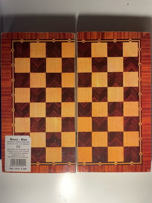 Mini chess, backgammon, checkers used without pieces