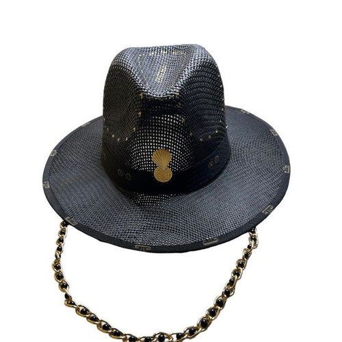 Lyssipi Hat new, hand-painted with chain detail