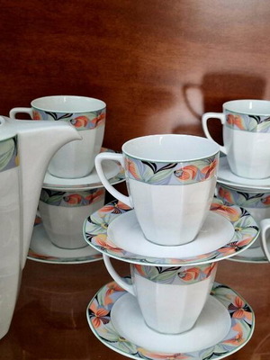 Porcelain coffee and tea set Graf von Henneberg new