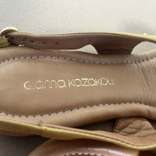 Gianna Kazakou leather women's sandals yellow like new, size 41
