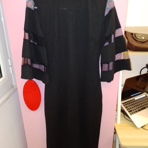 Shein black midi dress new with three-quarter sleeve
