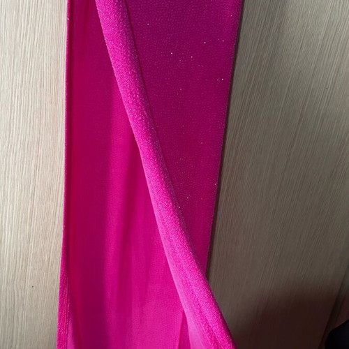 Angel Fashion pink glitter dress with leg split size S like new