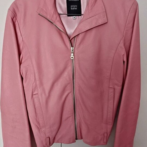 Toi&Moi pink leather biker jacket like new, fitted cut