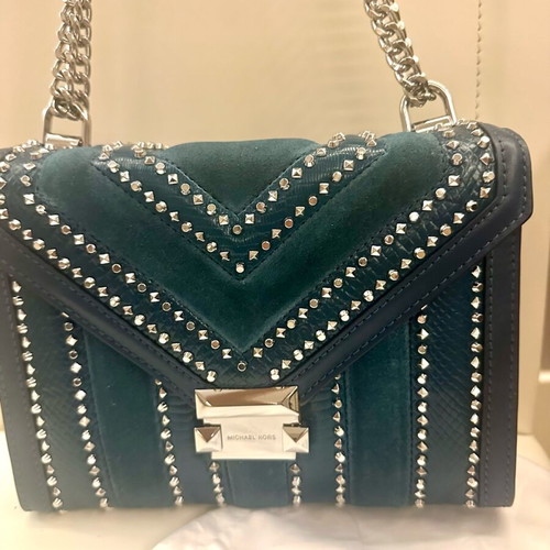 Michael Kors blue crossbody bag like new with studs