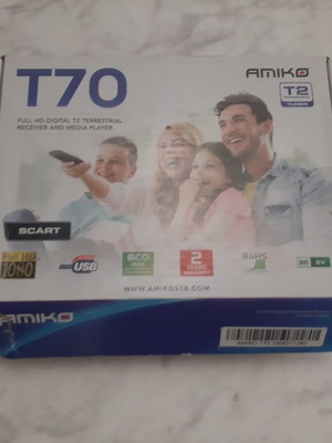 Αποκωδικοποιητής τηλεόρασης Amiko T70 μεταχειρισμένος, λειτουργικός με καλώδιο