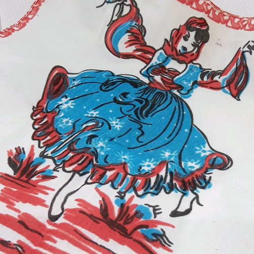 Handkerchief vintage souvenir from Kalamata like new, fabric print