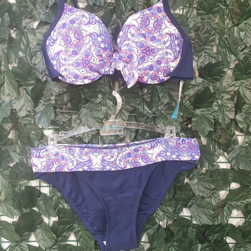 Women's bikini swimsuit size S with chest padding, colorful