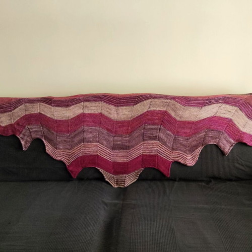 Handmade shawl new, 100% merino wool, gray-purple