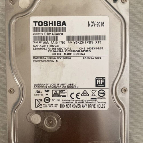 Toshiba DT01A050 500GB 3.5" SATA III HDD 7200rpm