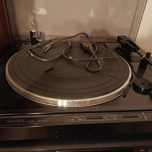 Hi Fi sound system with Technics multi CD player, Sony pick up, Denon amplifier, tuner, equalizer, and Sansui deck used