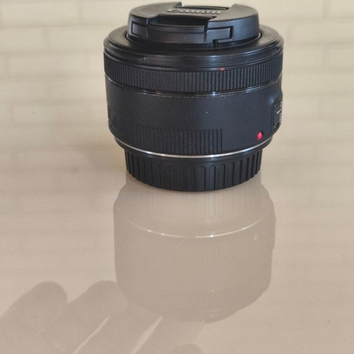 Canon EF 50mm f/1.8 STM lens with hood