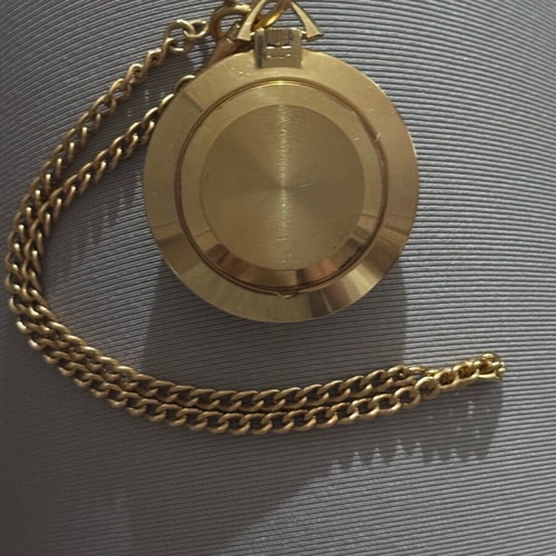 Raketa pocket watch used, 19 jewels, manual winding, gold color