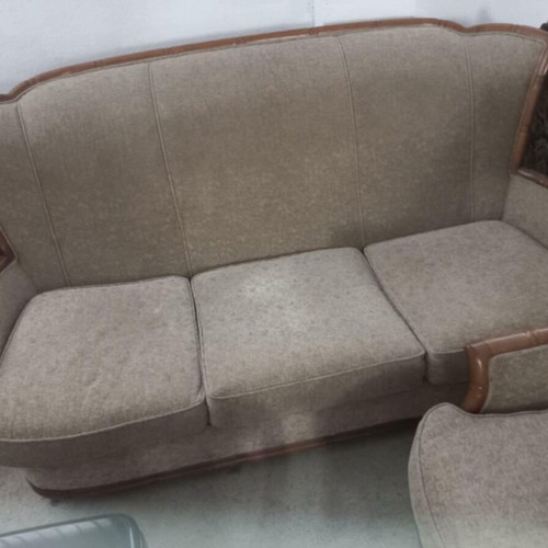 Three-seater sofa with wooden finish used