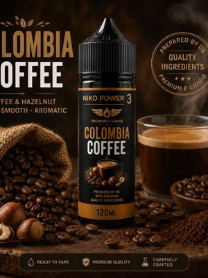 Colombia Coffee Niko Power 3 120ml E-Liquid Coffee & Hazelnut