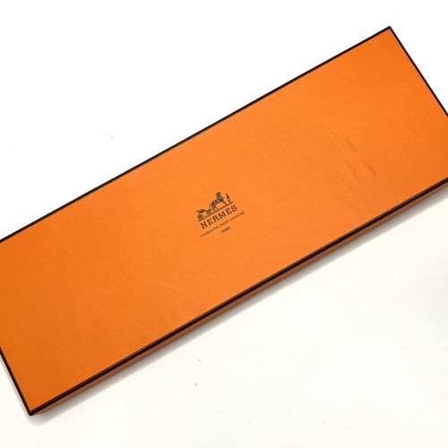 Hermes green silk tie used, narrow size, with box