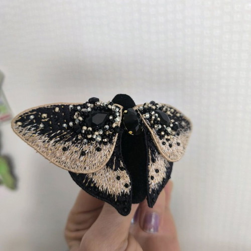 Handmade butterfly brooch new with Swarovski crystals and Japanese beads