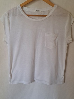 Zara short-sleeve T-shirt, white, size S