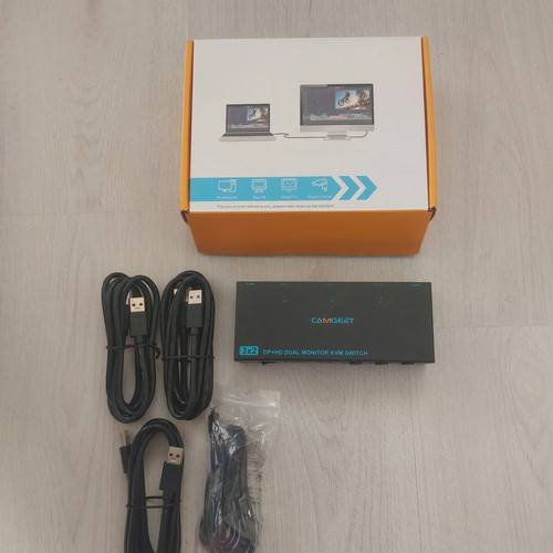 Camgeet Dual KVM Switch 3x2 (DP + HDMI) New, USB 3.0, 4K@144Hz / 8K