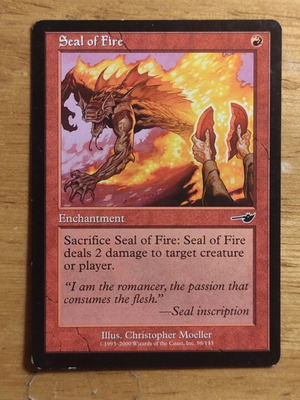 Seal of Fire Magic the Gathering card like new, Nemesis