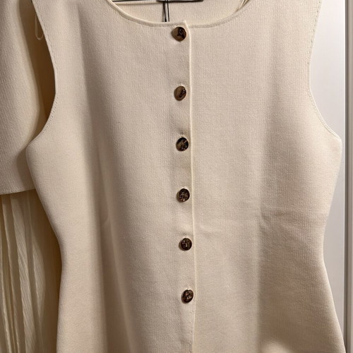 Zara beige set vest XL skirt L new