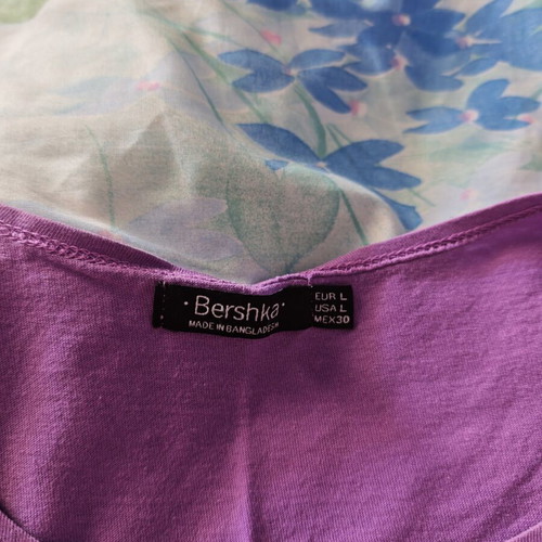Bershka purple crop top used with front print
