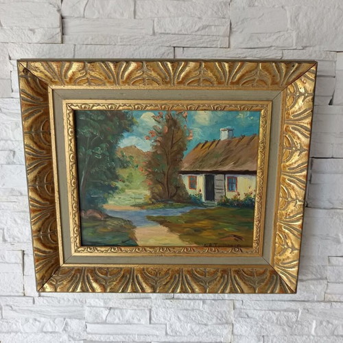 Oil painting Mountain House like new, signed by A.Tullberg