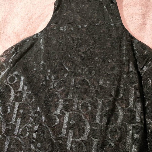 Mesh top new, black with inscriptions