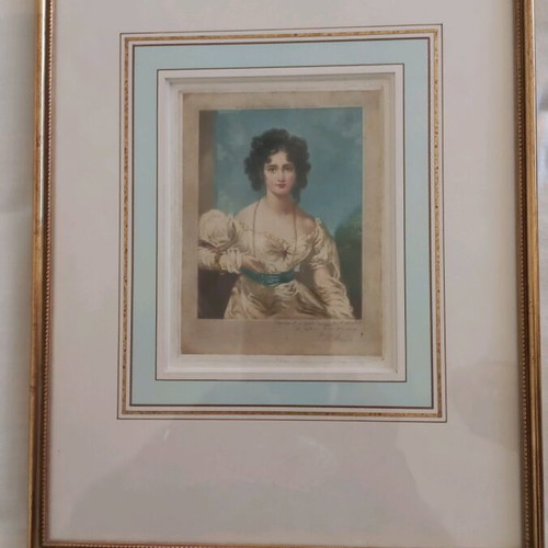 Miss Croker hand-colored collectible engravings, set of 2
