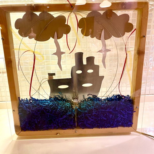Wall lamp panel used made of plexiglass
